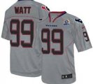 Nike Texans #99 J.J. Watt Lights Out Grey With Hall of Fame 50th Patch NFL Elite Jersey