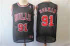 Bulls #91 Dennis Rodman Black Throwback Jersey