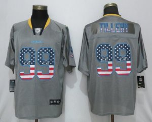 Nike Chargers #99 Jerry Tillery Gray USA Flag Fashion Elite Jersey