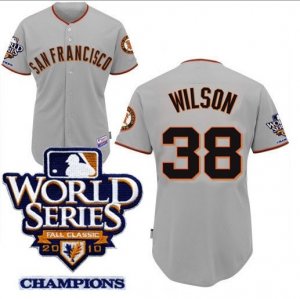 2010 world series patch mlb san francisco giants #38 wilson grey