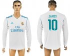 2017-18 Real Madrid 10 JAMES Home Long Sleeve Thailand Soccer Jersey