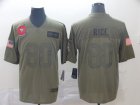 Nike 49ers# 80 Jerry Rice 2019 Olive Salute To Service Limited Jersey