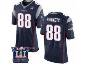 Mens Nike New England Patriots #88 Martellus Bennett Elite Navy Blue Team Color Super Bowl LI Champions NFL Jersey