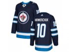 Men Adidas Winnipeg Jets #10 Dale Hawerchuk Navy Blue Home Authentic Stitched NHL Jersey
