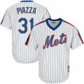 Mens Majestic New York Mets #31 Mike Piazza Authentic White Cooperstown MLB Jersey