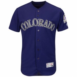 Men\'s Colorado Rockies Majestic Blank Purple Flexbase Authentic Collection Team Jersey