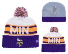 Vikings Fresh Logo Purple Retro Cuffed Pom Knit Hat YD