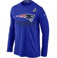 2015 Super Bowl XLIX Nike New England Patriots Long Sleeve T-Shirt blue