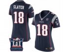 Womens Nike New England Patriots #18 Matthew Slater Navy Blue Team Color Super Bowl LI Champions NFL Jersey