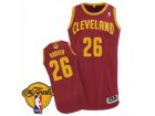 Mens Adidas Cleveland Cavaliers #26 Kyle Korver Authentic Wine Red Road 2017 The Finals Patch NBA Jersey