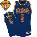 Men's Adidas Cleveland Cavaliers #5 J.R. Smith Swingman Navy Blue CavFanatic 2016 The Finals Patch NBA Jersey