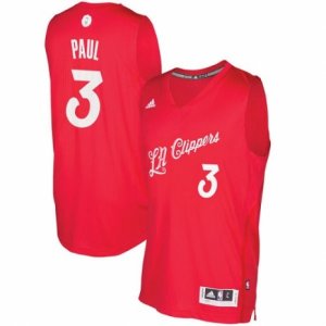Mens Adidas Los Angeles Clippers #3 Chris Paul Authentic Red 2016-2017 Christmas Day NBA Jersey