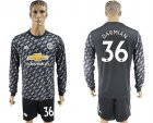 2017-18 Manchester United 36 DARMIAN Away Long Sleeve Soccer Jersey