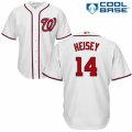 Mens Majestic Washington Nationals #14 Chris Heisey Replica White Home Cool Base MLB Jersey