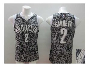 nba brooklyn nets #2 garnett black leopard print[signature]