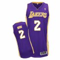 Mens Adidas Los Angeles Lakers #2 Luol Deng Authentic Purple Road NBA Jersey