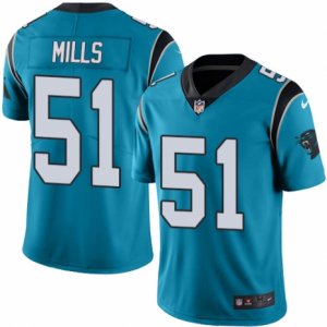 Mens Nike Carolina Panthers #51 Sam Mills Limited Blue Rush NFL Jersey