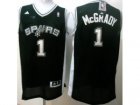 NBA San Antonio Spurs #1 Tracy McGrady Black jerseys(Revolution 30)