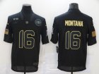 Nike 49ers #16 Joe Montana Black 2020 Salute To Service Limited Jersey