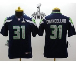2015 Super Bowl XLIX nike youth nfl jerseys seattle seahawks #31 kam chancellor blue[nike]