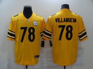 Nike Steelers #78 Alejandro Villanueva Yellow Inverted Legend Limited Jersey