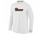 Nike St.Louis Rams Authentic font Long Sleeve T-Shirt White