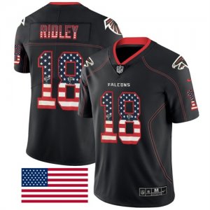 Nike Falcons #18 Calvin Ridley Black USA Flag Fashion Limited Jersey