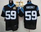 Nike Carolina Panthers #59 Luke Kuechly Black Team Color Super Bowl 50 Men Stitched NFL Elite Jersey