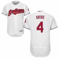Men's Majestic Cleveland Indians #4 Juan Uribe White Flexbase Authentic Collection MLB Jersey