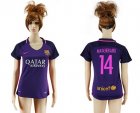Womens Barcelona #14 Mascherano Away Soccer Club Jersey