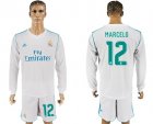2017-18 Real Madrid 12 MARCELO Home Long Sleeve Soccer Jersey
