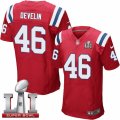 Mens Nike New England Patriots #46 James Develin Elite Red Alternate Super Bowl LI 51 NFL Jersey