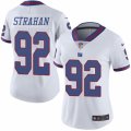 Women's Nike New York Giants #92 Michael Strahan Limited White Rush NFL Jersey