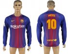 2017-18 Barcelona 10 MESSI Home Long Sleeve Thailand Soccer Jersey