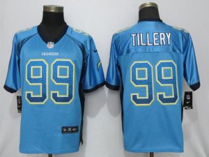 Nike Chargers #99 Jerry Tillery Blue Drift Fashion Elite Jersey