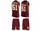 Mens Nike Washington Redskins #51 Will Compton Limited Burgundy Red Tank Top Suit NFL Jersey