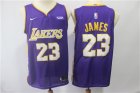 Lakers #23 Lebron James Purple Nike Authentic Jersey