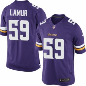 Men\'s Nike Minnesota Vikings #59 Emmanuel Lamur Limited Purple Team Color NFL Jersey