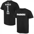Mens Oakland Raiders Pro Line College Number 1 Dad T-Shirt Black