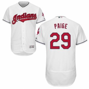 Men\'s Majestic Cleveland Indians #29 Satchel Paige White Flexbase Authentic Collection MLB Jersey