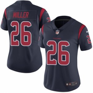 Women\'s Nike Houston Texans #26 Lamar Miller Limited Navy Blue Rush NFL Jersey