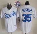 Kansas City Royals #35 Eric Hosmer White New Cool Base W 2015 World Series Patch Stitched MLB Jersey