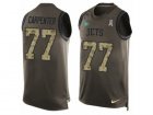 Mens Nike New York Jets #77 James Carpenter Limited Green Salute to Service Tank Top NFL Jersey