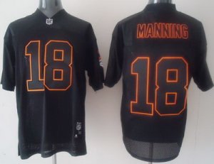 nfl Denver Broncos #18 Manning Black[lights out]