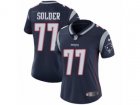 Women Nike New England Patriots #77 Nate Solder Vapor Untouchable Limited Navy Blue Team Color NFL Jersey