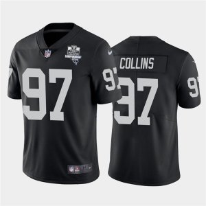Nike Raiders #97 Maliek Collins Black 2020 Inaugural Season Vapor Untouchable Limited
