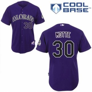 Men\'s Majestic Colorado Rockies #30 Jason Motte Authentic Purple Alternate 1 Cool Base MLB Jersey