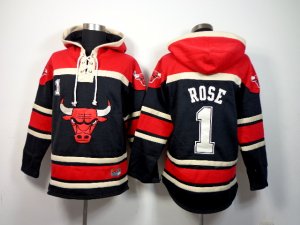 NBA chicago bulls #1 rose red-black jersey[pullover hooded sweatshirt]