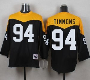 Mitchell And Ness 1967 Pittsburgh Steelers #94 Lawrence Timmons Black Yelllow Throwback Men Stitched NFL Jersey