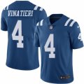 Mens Nike Indianapolis Colts #4 Adam Vinatieri Limited Royal Blue Rush NFL Jersey